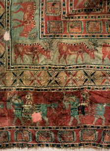 Pile Carpet (Detail: Fallow deers and horsemen) 5th-4th century BC