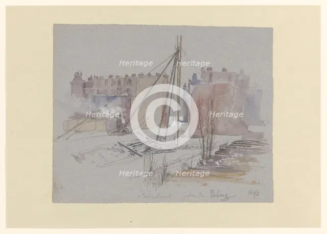 Pile-driving on Van Eeghenstraat, behind the Parkweg, 1893. Creator: Jan Hoynck van Papendrecht.