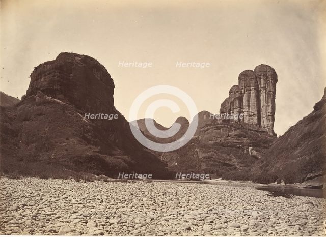 Piled Stone Mountain Near Sing Chang, ca. 1869. Creator: Afong Lai.