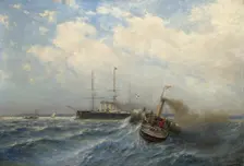 Pilot boarding. Artist: Bogolyubov, Alexei Petrovich (1824-1896)