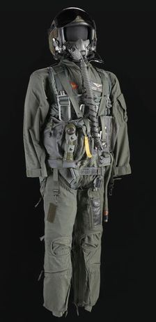 Pilot flight suit and gear owned by Charles F. Bolden, ca. 2000. Creator: Unknown