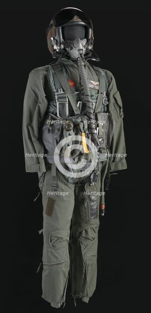 Pilot flight suit and gear owned by Charles F. Bolden, ca. 2000. Creator: Unknown.