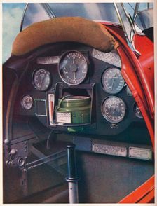 Pilot's cockpit of a Tiger Moth equipped for blind flying, c1936 (c1937)