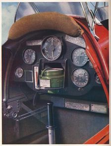 Pilot's cockpit of a Tiger Moth equipped for blind flying, c1936 (c1937)