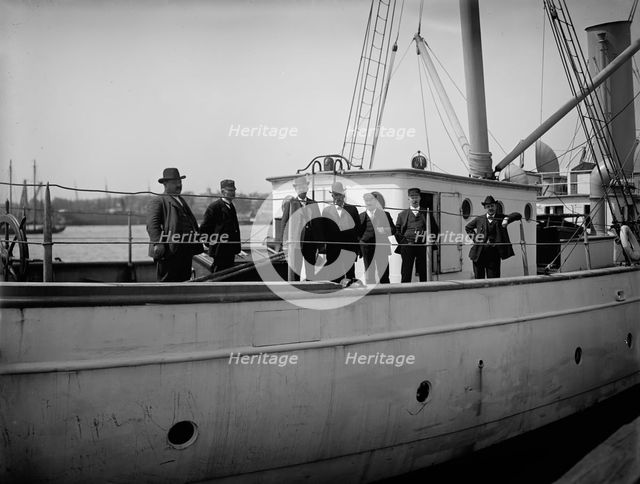 Pilots going out on steam pilot boat New York, between 1900 and 1905. Creator: Unknown.