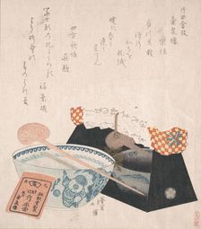 Pillow for Women and a Bowl, 19th century. Creator: Totoya Hokkei