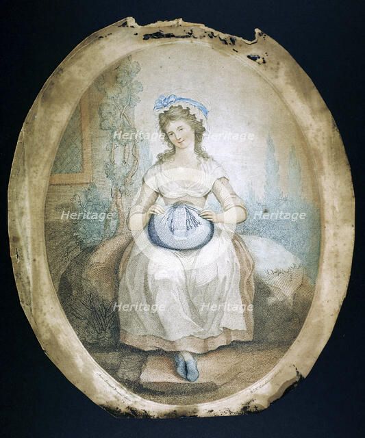 Pillow lace maker, late 18th-early 19th century. Artist: WN Gardner