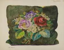 Pillow Sampler, c. 1937. Creator: Edith Magnette