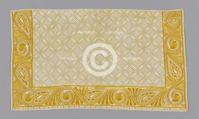 Pillow Sham with Embroidering Yarns, Shropshire, late 17th/early 18th century. Creators: Jane Bolas Vaughan, Elizabeth Ottiwell Vaughan.