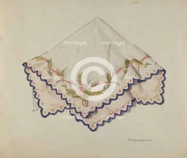 Pillow Slip or Case, 1935/1942. Creator: Carl Buergerniss.