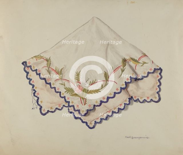 Pillow Slip or Case, 1935/1942. Creator: Carl Buergerniss.