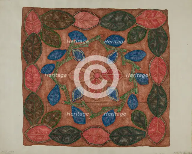 Pillow Top, 1935/1942. Creator: Frank Maurer.