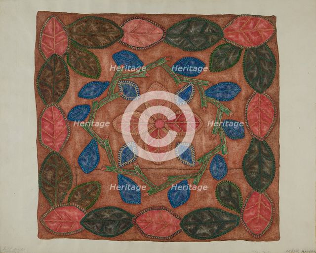 Pillow Top, 1935/1942. Creator: Frank Maurer.