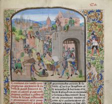 Pillage the city of Grammont, ca 1470-1475. Creator: Liédet, Loyset (1420-1479)
