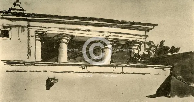 'Pillar Hall of a Villa', 1757, (1928). Artist: Giovanni Battista Tiepolo.