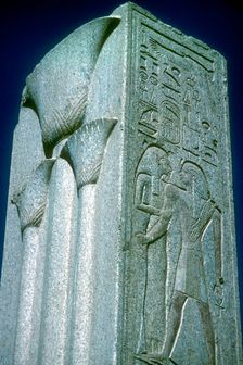 Pillar with Papyrus motif (symbol of Lower Egypt), Temple of Amun, Karnak, Egypt