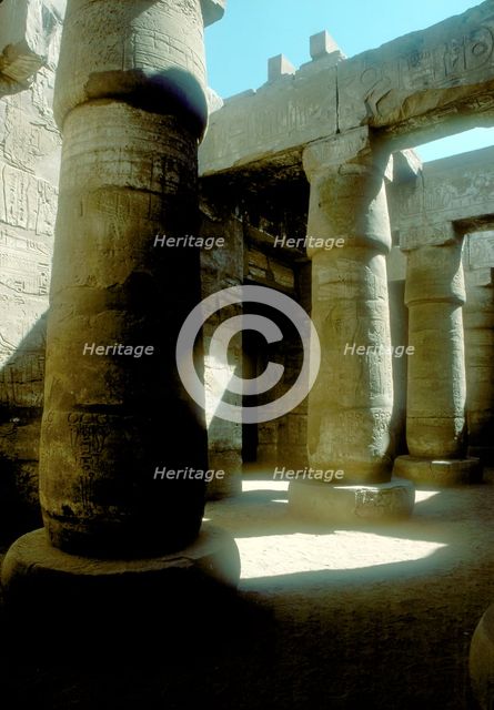 Pillars in the Great Hypostyle Hall, Temple of Amun, Karnak, Egypt, 14th-13th century BC. Artist: Unknown