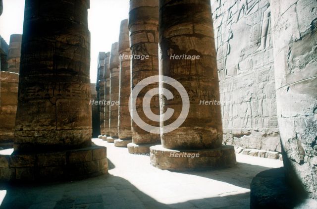 Pillars in the Great Hypostyle Hall, Temple of Amun, Karnak, Egypt, 14th-13th century BC. Artist: Unknown