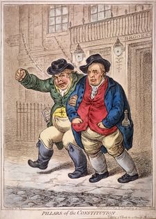 Pillars of the Constitution: Three o'Clock and a Cloudy Morning 1809. Artist: Anon