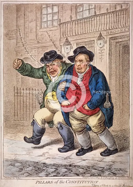 'Pillars of the Constitution: Three o'Clock and a Cloudy Morning', 1809. Artist: Anon