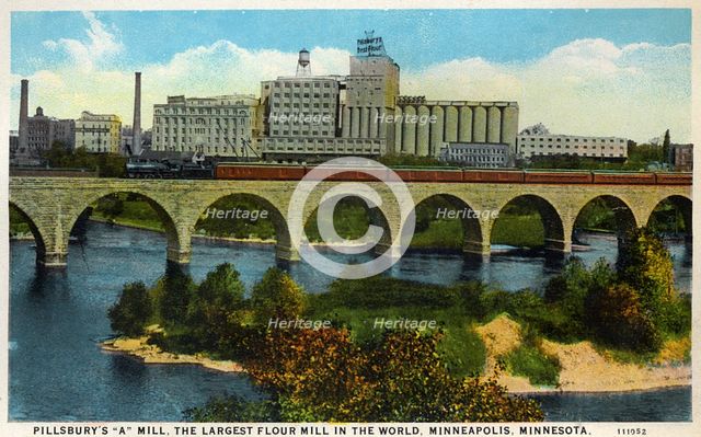 Pillsbury's 'A' Mill, the largest flour mill in the world, Minneapolis, Minnesota, USA, 1926. Artist: Unknown