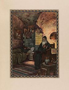 Pimen. Illustration to the Drama Boris Godunov by A. Pushkin, 1927. Creator: Zvorykin, Boris Vasilievich (1872-after 1935)