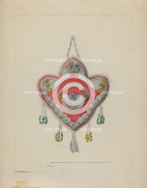 Pin Cushion, c. 1936. Creator: Edith Magnette.