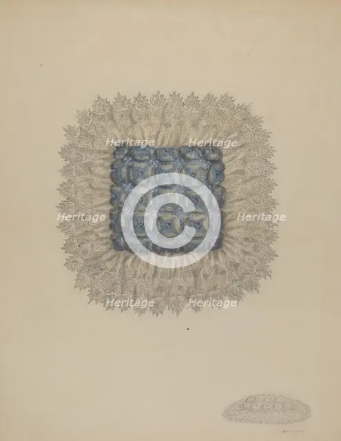 Pin Cushion, c. 1938. Creator: Eva Wilson.