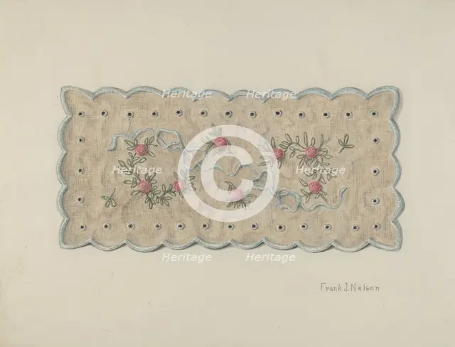 Pin Cushion Doily, c. 1939. Creator: Frank Nelson.