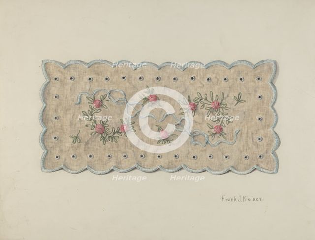 Pin Cushion Doily, c. 1939. Creator: Frank Nelson.
