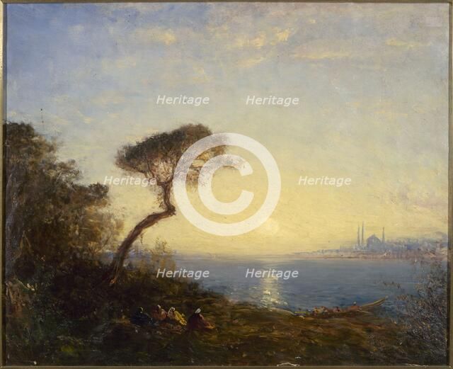 Pin parasol à l'embouchure du Bosphore, between 1870 and 1900. Creator: Felix Francois Georges Philibert Ziem.