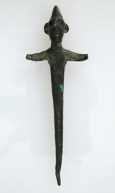 Pin with the Head and Torso of a Figure, Halstatt Period, 7th century B.C. Creator: Unknown