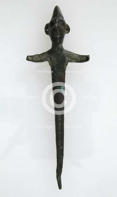 Pin with the Head and Torso of a Figure, Halstatt Period, 7th century B.C. Creator: Unknown.