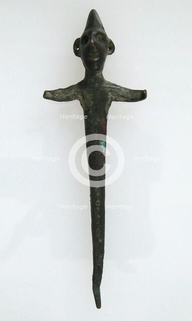 Pin with the Head and Torso of a Figure, Halstatt Period, 7th century B.C. Creator: Unknown.