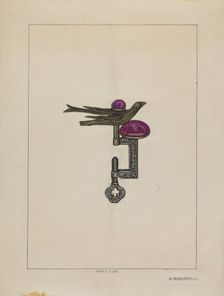Pincushion and Thread Holder, c. 1936. Creator: Raymond Manupelli
