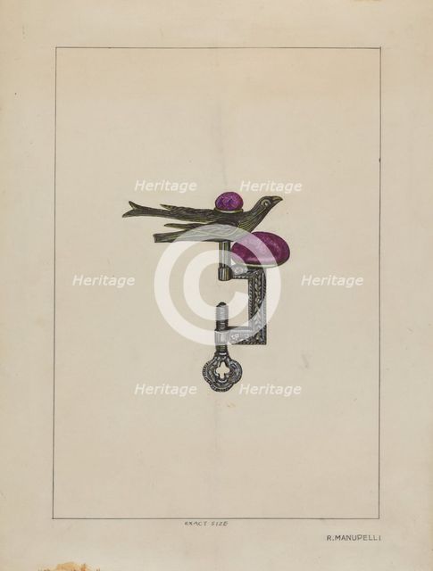 Pincushion and Thread Holder, c. 1936. Creator: Raymond Manupelli.