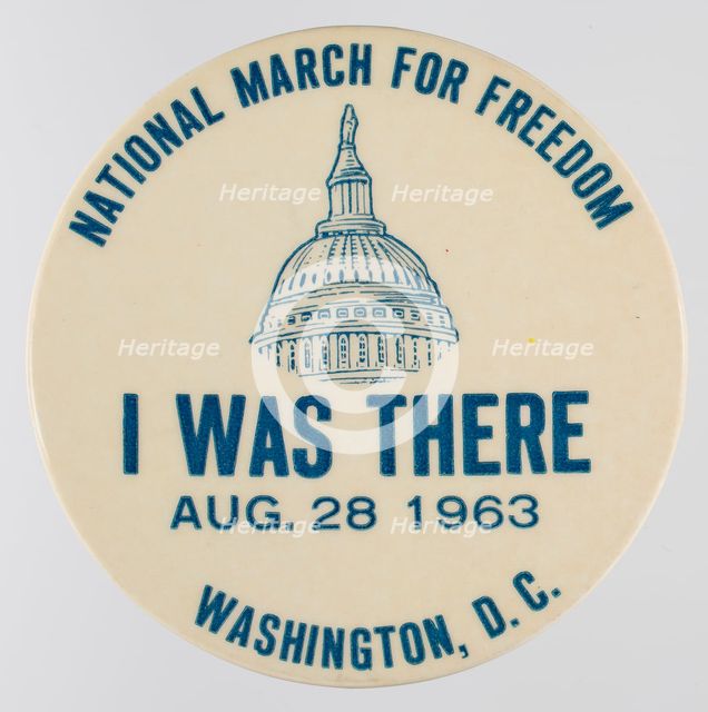 Pinback button for the 1963 Freedom March, 1963. Creator: Unknown.