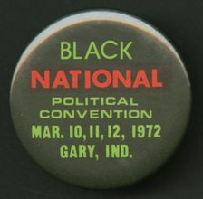 Pinback button for the Black National Political Convention, mid 20th century. Creator: Unknown