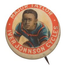 Pinback button featuring Marshall Major Taylor, ca. 1899. Creator: Unknown