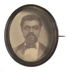 Pinback button featuring a campaign portrait of Senator William B. Nash, ca. 1868. Creator: Unknown