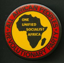 Pinback button promoting All-African People's Revolutionary Party, after 1958. Creator: Unknown