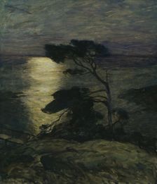 Pine Tree on the Coast in Moonlight, 1902. Creator: Thorolf Holmboe