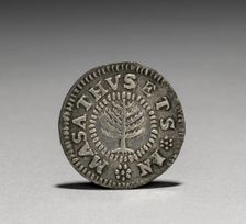 Pine Tree Shilling (obverse), 1652. Creator: John Hull (American, 1624-1683); Robert Sanderson (American, 1609-1693)