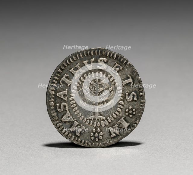 Pine Tree Shilling (obverse), 1652. Creator: John Hull (American, 1624-1683); Robert Sanderson (American, 1609-1693).