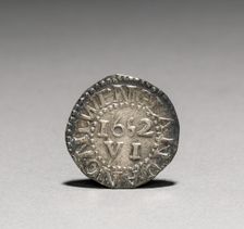 Pine Tree Sixpence (reverse), 1652. Creator: John Hull (American, 1624-1683); Robert Sanderson (American, 1609-1693)
