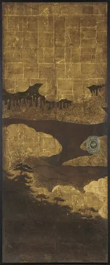 Pine trees, water and clouds, Edo period, 17th century. Creator: Unknown