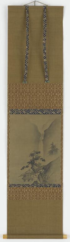 Pine trees and waterfall, Edo period, 1615-1868. Creator: Unknown