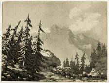 Pine Trees in the Mountains, 1789. Creator: John Robert Cozens