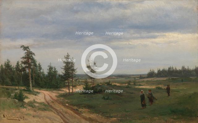 Pine trees in Uusimaa, 1869. Creator: Berndt Lindholm.