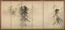 Pine Trees (Right of a pair of six-section folding screens), 16th century. Artist: Hasegawa, Tohaku (1539-1610)